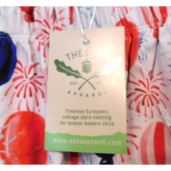 NWT The Oaks Apparel 6 6Y 4th of July Red White Blue Balloon Shorts Patriotic - Picture 2 of 5